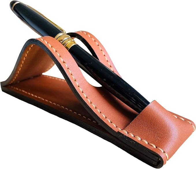 Leather Fountain Pen Stand, Leather Pen Holder Office Pen Stand Gift for Boss, Husband, Wife, Friends or coworker, Leather Pen Stand for Desk gift for him her