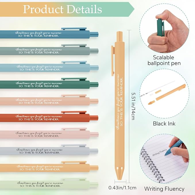 Chuangdi 20 Sets Back to Schhol Teacher Gifts Appreciation Journal Inspirational Notebook with Sticky Notepad Ballpoint Pen Bulk Thank You Gifts for Student Staff Team Coworker Nurse(Warm)