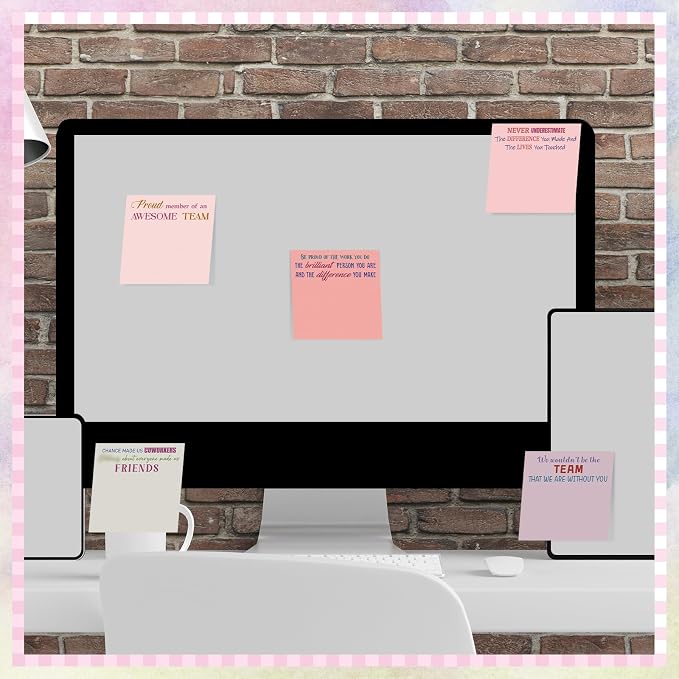 Yinder 24 Pcs Sticky Notes Gifts Bulk,Team,Aesthetics