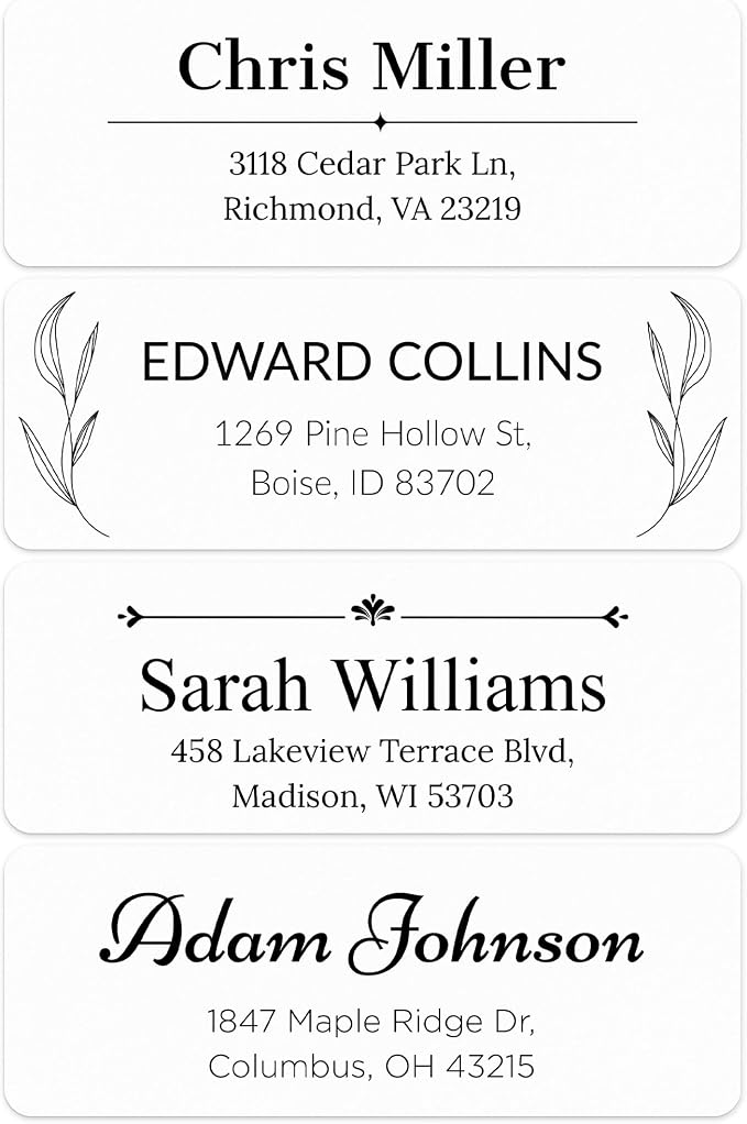 Personalized Return Address Labels, Custom Address and Name Mailing Labels for Envelopes, 1x2.6 Inches, Flat Sheet of 60-1200 Made in USA by My Sign Center -Plain