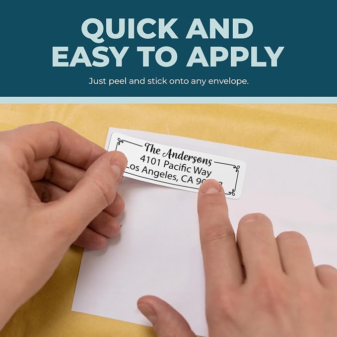 Personalized Return Address Labels - Custom Address Stickers on Sheets (50-1000 Labels) (Black and White)
