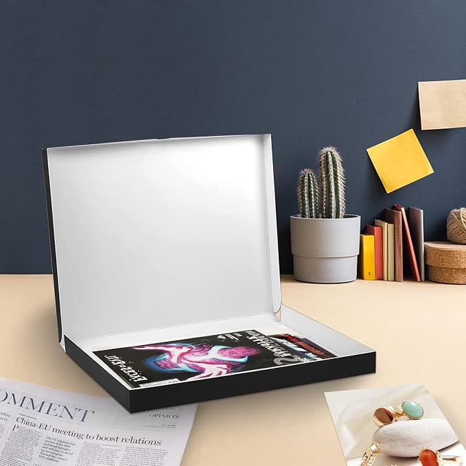 Lineco 16x20 Black Clamshell Archival Folio Storage Box, 1.75" Deep | Acid-Free with Metal Edge. Preserves Picture Longevity, Organize Photos or Documents, Crafts, DIY