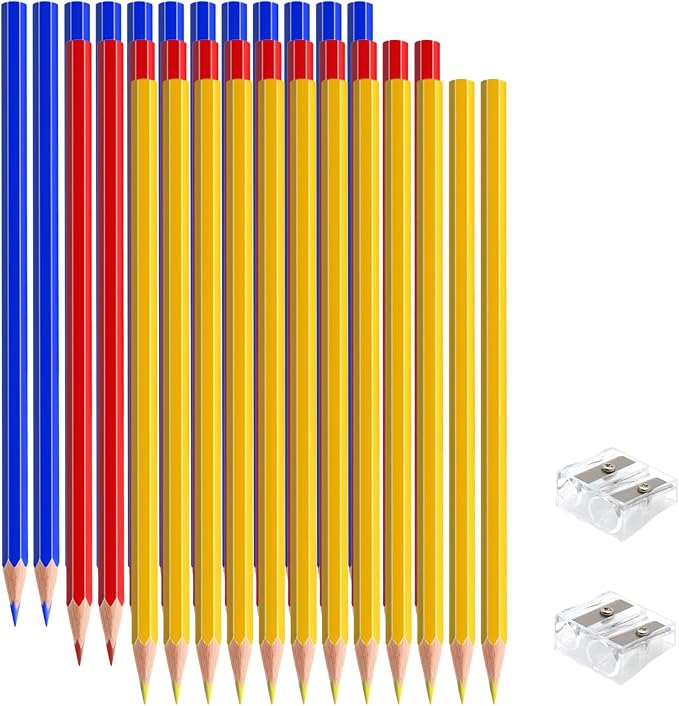 36 PCS Red Yellow Blue Colored Pencils, Pre-sharpened Professional Wooden Art Pencils Set for Artists Painting | Premium Drawing Sketching Supplies