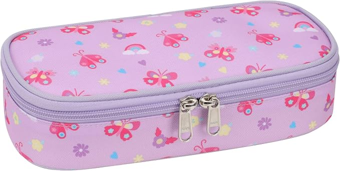Bagseri Pencil Case for Kids - Special Cute Pencil Pouch for Girls Large Capacity Pencil Bag Aesthetic Kids Pencil Box for School (Purple Butterfly)