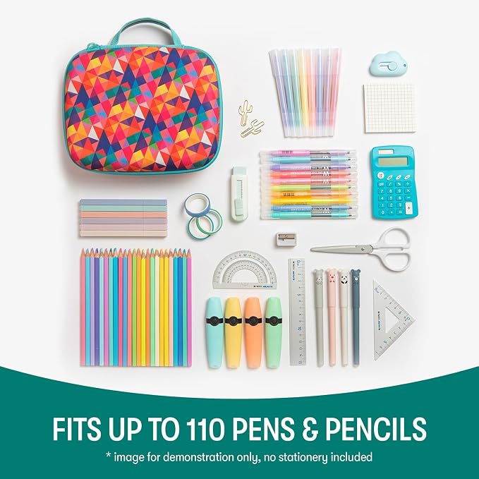 ZIPIT Jumbo Pencil Case for Girls, Cute Large Capacity Pencil Box, Colorful
