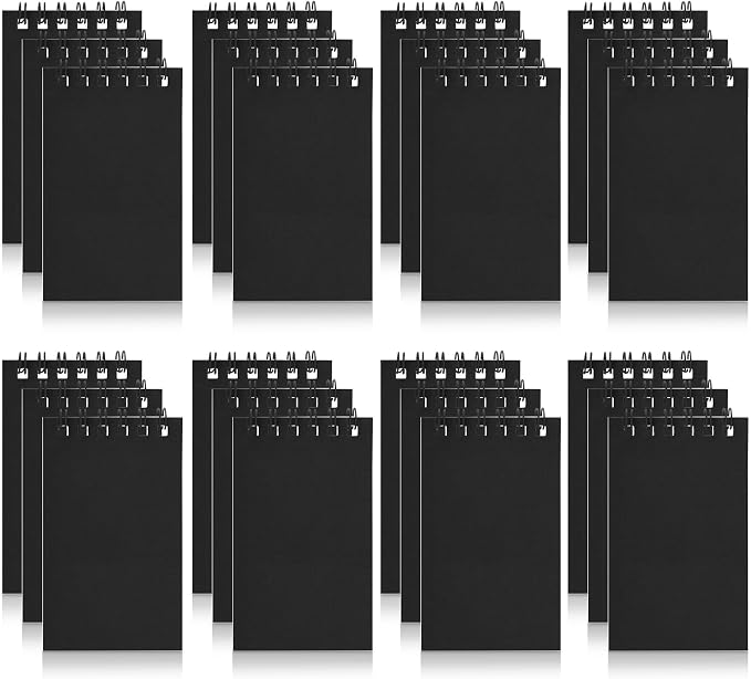 Mini Spiral Notebooks Bulk Black Pocket Notebooks Small Pocket Notepads Memo Pads for Kids Note Taking, Writing, Students Classroom, Home, Office, Travel