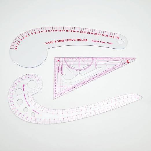 Clear Metric Sewing Rulers,French Curve Sewing Rulers Set,Sewing Tools Supplies for Quilting, Dressmaking, Tailors, Designers, Flexible PVC, 9PCS