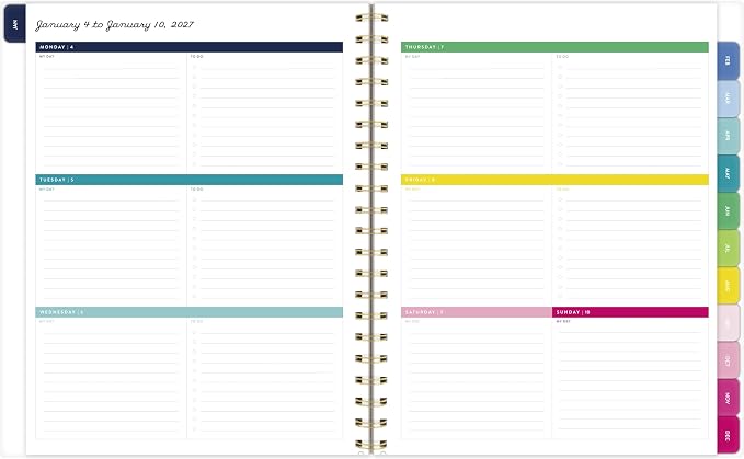 AT-A-GLANCE 2027 Planner, Simplified by Emily Ley, Weekly & Monthly, 8.5" x 11", Happy Stripe (EL57-905-27)