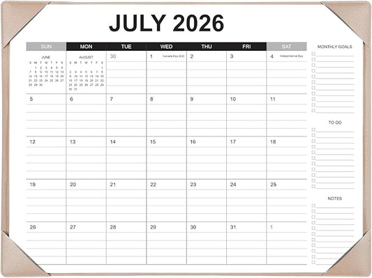 Desk Calendar 2026-2027 with Desk Mat – 22" x 17" Large Desk Pad Calendar Runs from July 2026 to December 2027, Office Supplies Desktop Monthly Calendar for Home & Office