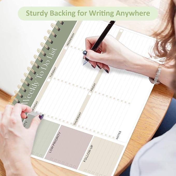 Weekly To Do List Notepad, 52 Undated Sheets (8.5"×11"), Undated Weekly Planner for Women & Men, Desk Accessories and Supplies for Office, Home, and School