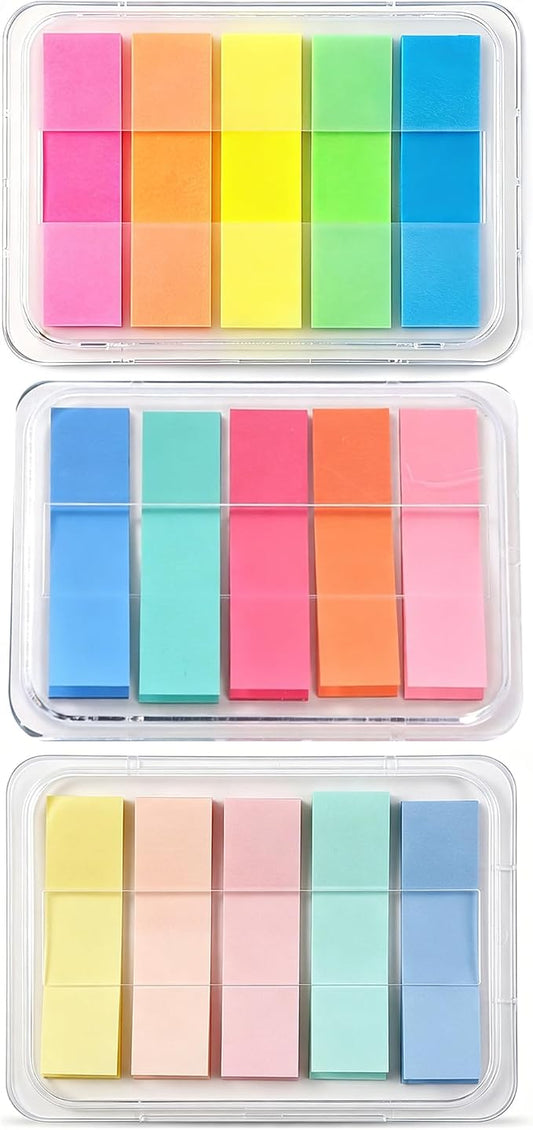 300Pcs Aesthetic Sticky Tabs for Annotating Books, Colorful Transparent Page Markers & Flags, Clear Index Note Stickers for Bible, Notebooks & Reading, Small Mini Pop Up Tab Set