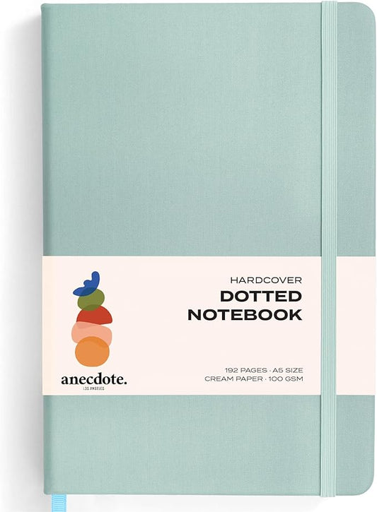 ANECDOTE. Dotted Journal Notebook, 192 Pages, A5 size: 8.3" x 5.4", Thick 100 GSM Paper, Dotted, Hardcover. Journal for Women and Men, Perfect Notebook for School, Work and Travel (Dutch Blue)