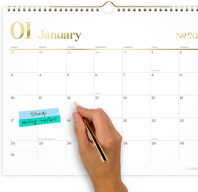 Mead Cambridge 2027 Wall Calendar, Monthly, 15" x 12" Planner, WorkStyle, White (1606-707-27)