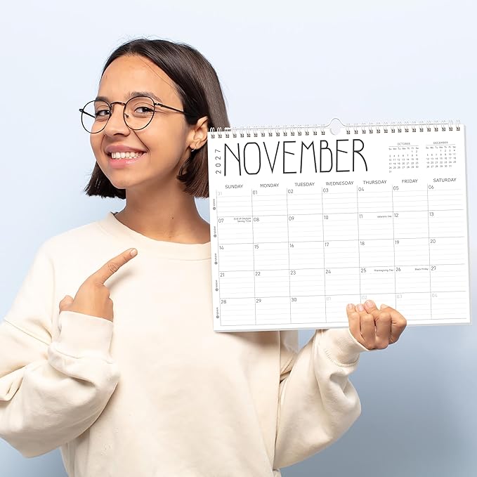 GuassLee Wall Calendar 2026-2028, 24-Month Academic Calendar Runs from June 2026 until May 2028,14" X 11" Hanging Monthly Planner with Thick Paper, Ruled Blocks for Home School Office Organizing