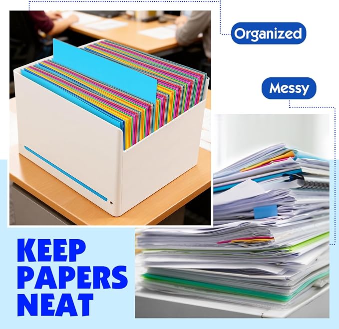 TUXIYA Folders with Pockets, 2 Pocket Folders 60 Pack, Assorted 10 Colors, Letter Size Thick Paper Pocket Folder for School Office Business Home