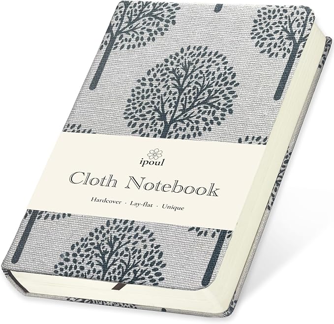 A6 Notebook, Linen Journal, Pocket Notebook, 4x6, Hardcover, Lay Flat, Thick, Small, Lined Notebook & Unlined Sketchbook, The Tree of Life, Beige