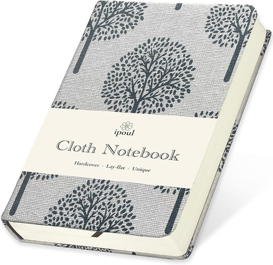 A6 Notebook, Linen Journal, Pocket Notebook, 4x6, Hardcover, Lay Flat, Thick, Small, Lined Notebook & Unlined Sketchbook, The Tree of Life, Beige