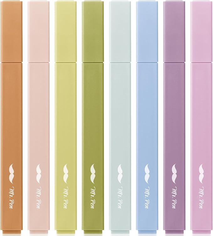 Mr. Pen- Aesthetic Highlighters No Bleed, 8 Pack, Assorted Colors | Chisel Tip, Cute Highlighters Assorted Colors for Journaling, Highlighting, Underlining, Fast Dry, Back to School Supplies