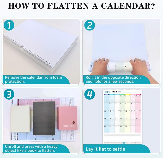 Large Wall Calendar 2026-2027, 18 Month Vertical Wall Calendar Jul 2026 – Dec 2027, 15" x 22" with Thick Paper & Large Blocks for Home Office Colorful