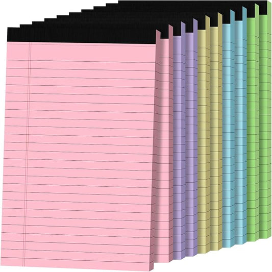 10pcs Small Note Pads, Color Notepads 5x8 College Ruled Notebook, Writing Pads 5 x 8, Legal Pads, Pad Paper Perforate Notebooks for Work, Message, School, Office Supplies,30 Sheets/Pack