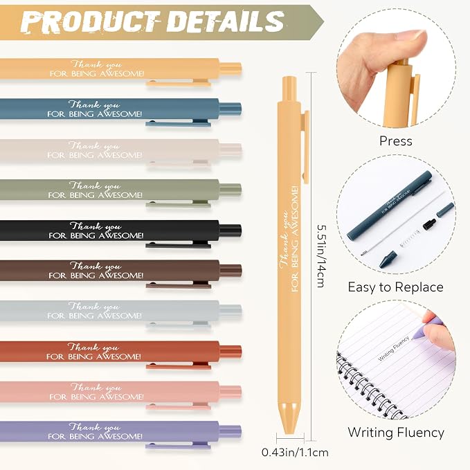 Chuangdi 20 Sets Back to School Teacher Gifts Bulk Inspirational Spiral Notebook with Sticky Note Motivational Pen Appreciation Gifts for Employee Team Staff Coworker (Classic,Neutral)