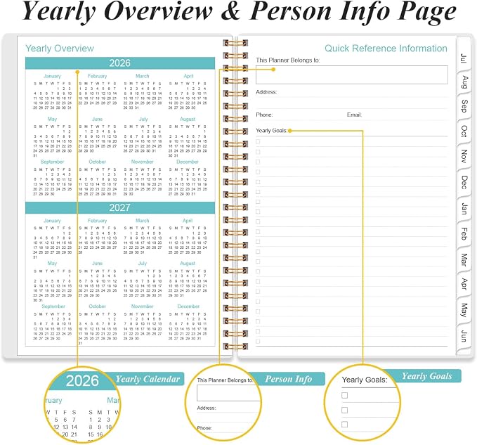 2026-2027 Appointment Book & Planner - Hourly Planner from July 2026 -June 2027, Weekly Appointment Book 26-27 with 30-Minute Interval, 6.4" x 8.5", Blue Watercolor