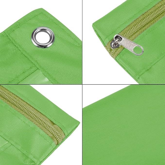 3-Ring Pen Pencil Pouch with Clear Window Stationery Bag Binder Case Classroom Organizers Green