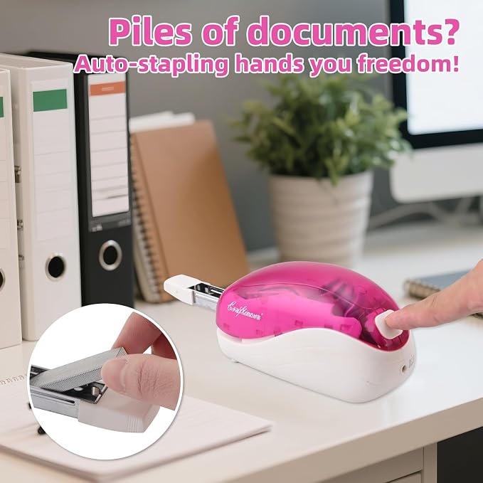 Electric Stapler,Including 2000 Staples and 1 Staple Remover, Suitable for Palm Size and high Comfort，25 Sheet Capacity, AC Adapter or Battery Powered，Battery not Included