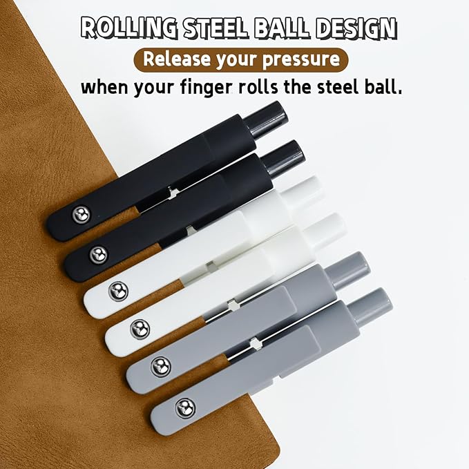 UIXJODO 6 Pcs Gel Pens 0.5mm Quick Dry Black Ink Pens Fine Point Smooth Writing Pen, Cute Office and School Supplies Gifts for Women Teacher Students (6 Pcs Black White Grey Silver)