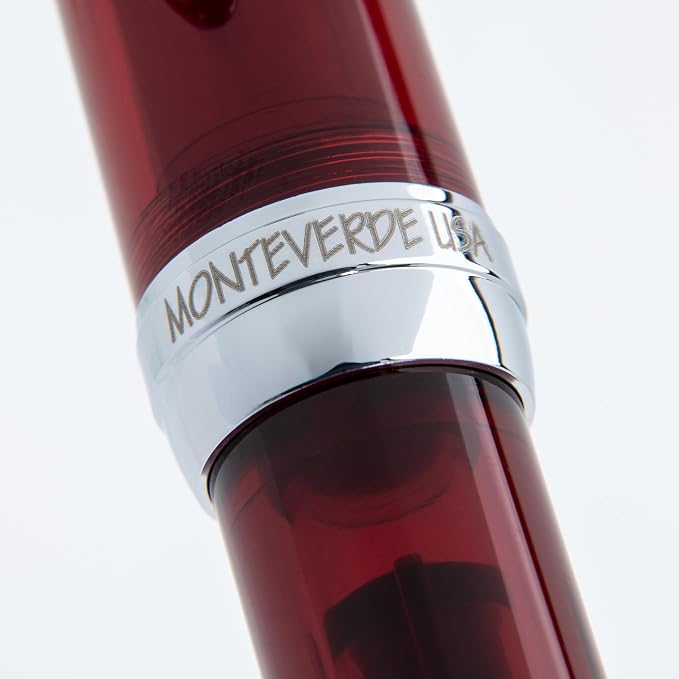 Monteverde USA Monza 3 Fountain Pen Set (Red) - Medium, Fine, Omniflex Nib - Ideal Gift for Men & Women - Perfect for Office, Business, School, Gifts, Journaling, Autographs