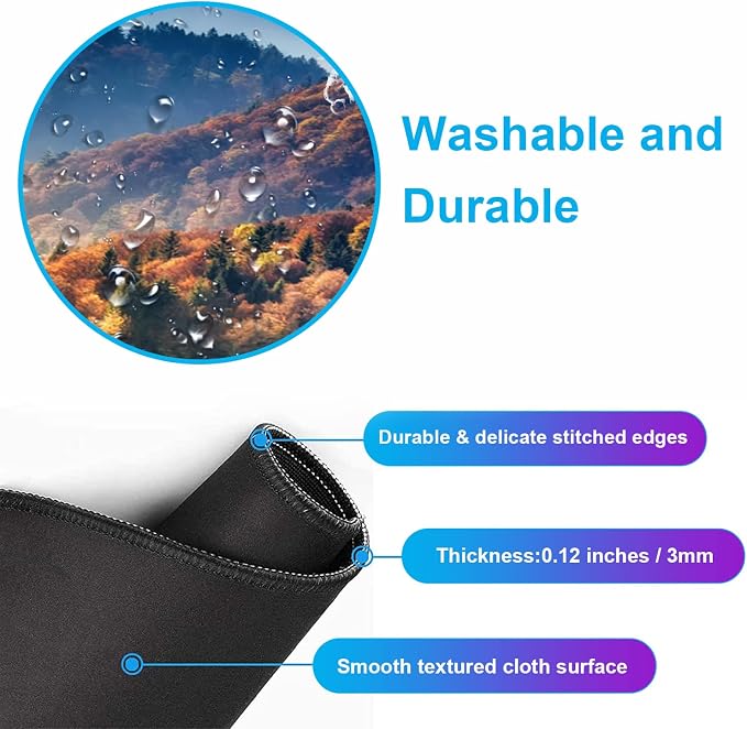 Large Mountain View Patterned Mouse Pad, Anti Slip Gaming Keyboard Desk Pad | Large Extended Mouse Pad; Full Desk Coverage; Waterproof Coating; Stable Anti-Slide Base For Gaming, Office, Study Daily Use