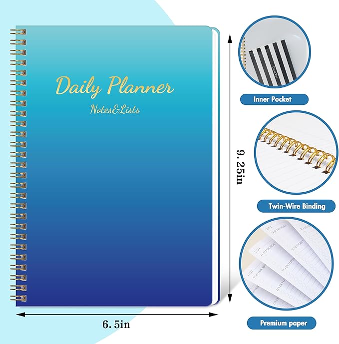 TREES Undated Daily Planner, 80-Day To-Do List with Hourly Schedule | Day-on-a-Page Agenda for Hourly Schedules, Priorities, Tasks and Notes, Designed for Work, Home and Everyday Planning