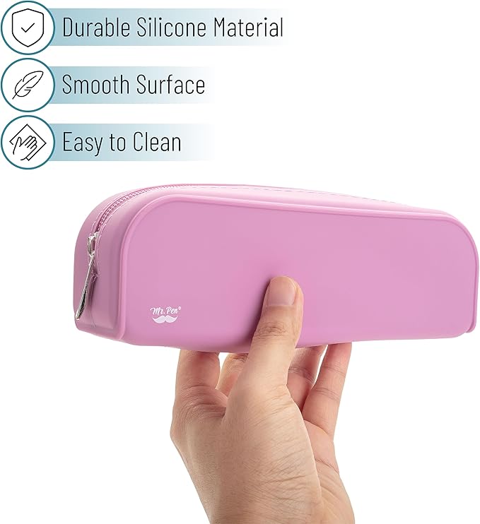 Mr. Pen- Silicone Pencil Case, Aesthetic Pencil Bag for Women, Makeup Pouch | Multifunctional Pouch for Stationery, Cosmetics and Electrical Goods Storage