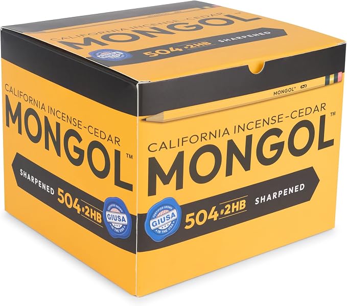 Mongol Classic Incense Cedar #2 Pencil - 504-Pack - Pre-sharpened, European Graphite Core, US Grown Cedar, Smudge Free Eraser – Nontoxic PMA Certified