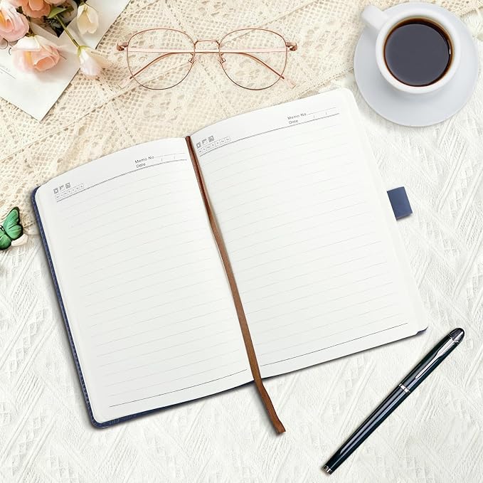 Personalized Notebook with Pen and Gift Box - A5 Lined PU Leather Journal - Gift for Women, Business Professionals, Students, Teachers, Mom - Custom Name and Flowers