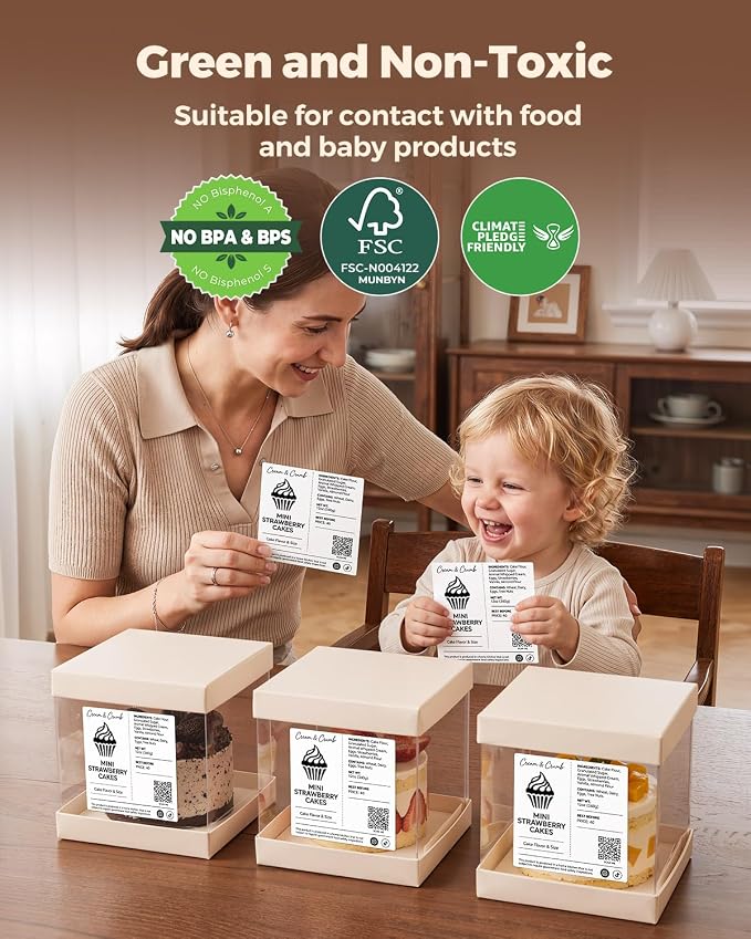 MUNBYN 4x4 Thermal Labels, 500 Sheets/Roll, White | Strong Adhesive & Perforated, Non BPA&BPS for Small Business, Shipping Postage Bakery