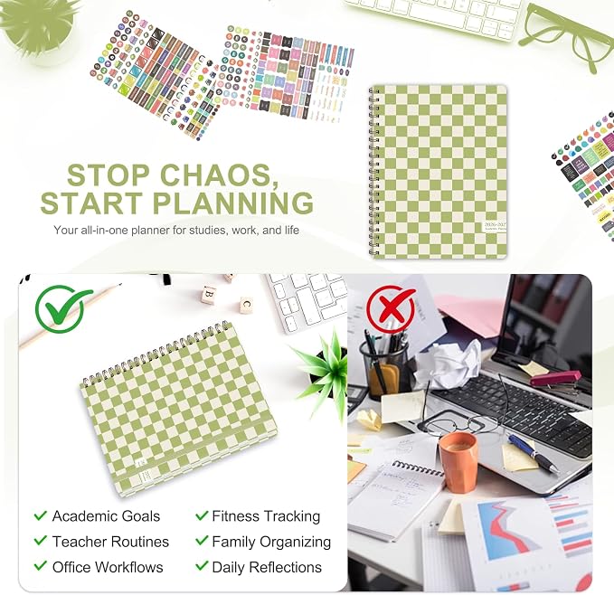Planner 2026-2027, Weekly and Monthly Academic Planner, July 2026 - June 2027, Hardcover Calendar Agenda Book for School Year Planning, School Supplies for Teacher and Student, Letter Size(8.5'' x 11'')