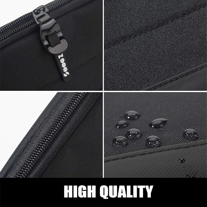 Sooez Wide-Opening Pencil Pen Case, Lightweight & Spacious Pencil Pouch Zipper Stationery Bag, Aesthetic Supply with Triangular Design for Adults, Black