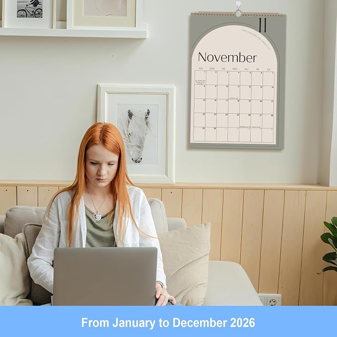 Comix 2026 Wall Calendar 12x17 Inch - 12 Month Jan to Dec 2026, Thick 120GSM Paper, Large Blocks Monthly Calendar for Notes, Home Office & School Scheduling