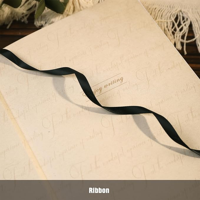MGGAO Line Notebooks for Women Men, A5 Aesthetic Hardcover Ruled Diary | Vintage Design, 224 Pages, Ribbon, 100 GSM Thick Paper, Journal for Writing, Note Taking, Office, School, Journaling