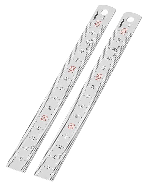 Mr. Pen- Machinist Ruler, 2 Pack, 150mm, Stainless Steel Imperial | Precision Measuring Tool, 0.5mm Graduation for Engineering, Carpentry, Drafting, Office, School