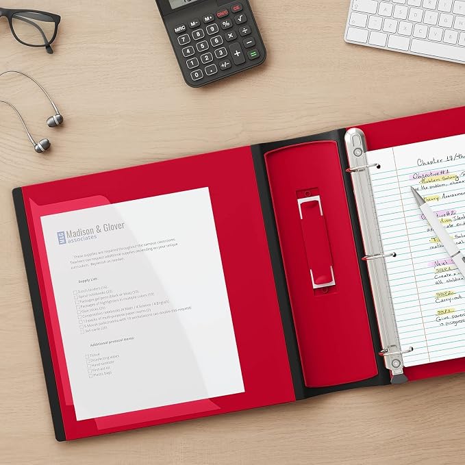 Staples Better Binder, 3" Heavy‑Duty D‑Ring 3‑Ring Binder, Red, Reinforced Spine, Holds 600 Sheets, Durable Organizer for Office, School & Presentations, 2‑Pack