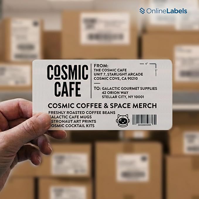 4 x 2 Rectangle Mailing Labels - Permanent, White Matte - Address, Shipping, Gift - Pack of 250 Labels, 25 Sheets - Inkjet/Laser Printers