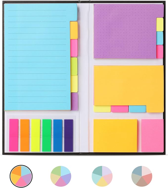 Mr. Pen- Sticky Notes Set, 410 Pack, Ruled, Dotted & Blank Notes | with 150 Index Tabs, Divider Sticky Pads for Bible Study, Office, School, Planning