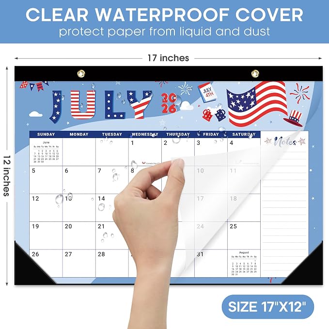 3 Pack of Desk Calendar 2026-2027, 18-Month Calendar Runs from July 2026 to December 2027, Large 17" x 12" Monthly Desktop & Wall Calendar for Home & Office - Festival