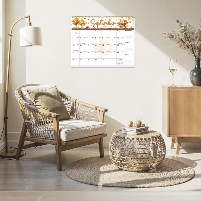 2026-2027 Wall Calendar, 14.5" x 11.8" 18 Month Watercolor | July 2026-December 2027 120Gsm FSC-Certified Paper Monthly Calendar, Twin-Wire Binding, Ruled Blocks, Holiday Reference
