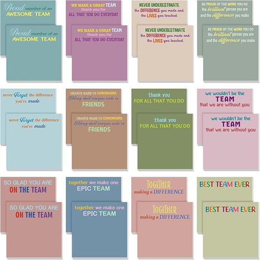 Yinder 24 Pcs Sticky Notes Gifts Bulk,Team,Morandi