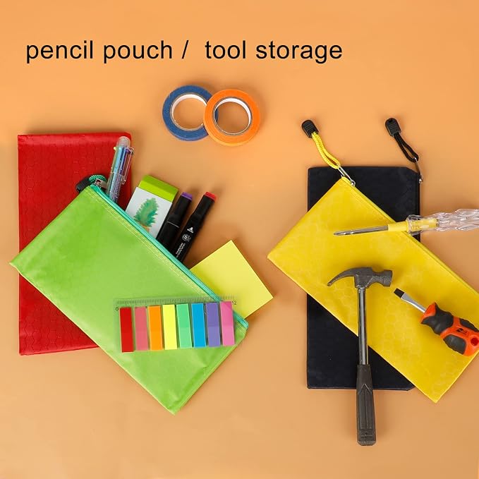 EOOUT 24pcs Pencil Pouch Bulk, Bill Size Zipper Pouches Pencil Case, Waterproof Pencil Bags for Office Supplies, Kids, Travel Accessories Stationery 12 Colors