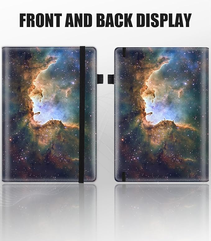 Hardcover Executive Notebooks, A5 PU Leather Lined Journal Notebook, 200 Pages Thick Paper Subject Notebooks for School,Work,Home Writing Business Notebook, Diary Book ，Eagle Nebula