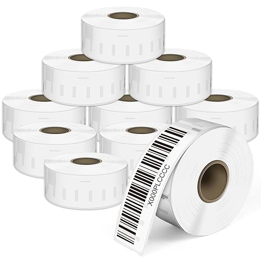 L LIKED 10 Rolls 1-1/8"x3-1/2 Labels, Compatible Dymo/Rollo/Zebra | DYMO 30252 replacement, 3500 labels. Strong adhesive, easy-tear. Compatible with Dymo 450/4XL, Rollo, Zebra.